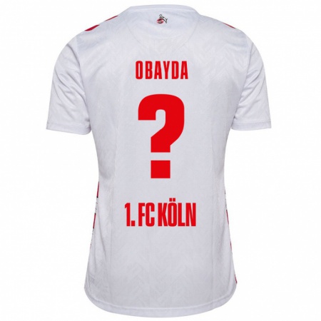 Kandiny Homme Maillot Yazan Obayda #0 Blanc Rouge Tenues Domicile 2024/25 T-Shirt