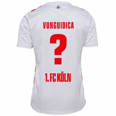 Kandiny Homme Maillot Exaouse Vunguidica #0 Blanc Rouge Tenues Domicile 2024/25 T-Shirt