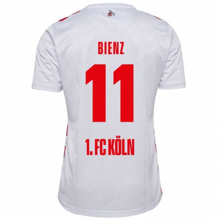 Kandiny Homme Maillot Alena Bienz #11 Blanc Rouge Tenues Domicile 2024/25 T-Shirt