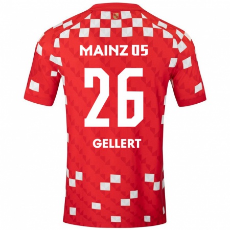 Kandiny Homme Maillot Mona Gellert #26 Blanc Rouge Tenues Domicile 2024/25 T-Shirt