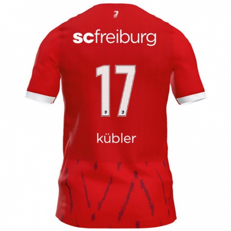 Kandiny Homme Maillot Lukas Kübler #17 Rouge Tenues Domicile 2024/25 T-Shirt