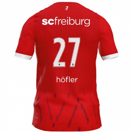 Kandiny Homme Maillot Nicolas Höfler #27 Rouge Tenues Domicile 2024/25 T-Shirt