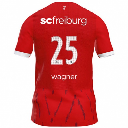 Kandiny Homme Maillot Noah Wagner #25 Rouge Tenues Domicile 2024/25 T-Shirt