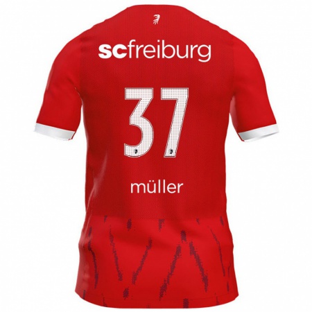 Kandiny Homme Maillot Ruben Müller #37 Rouge Tenues Domicile 2024/25 T-Shirt