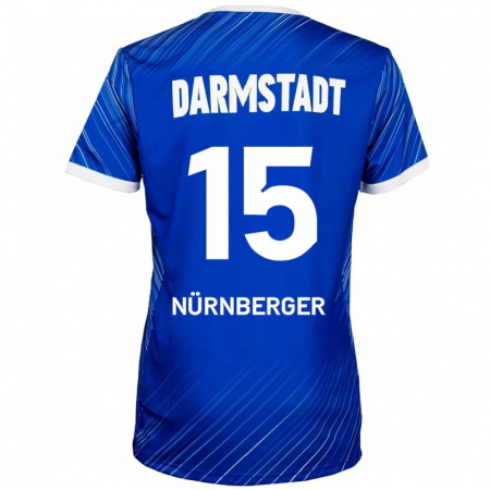 Kandiny Homme Maillot Fabian Nürnberger #15 Bleu Blanc Tenues Domicile 2024/25 T-Shirt