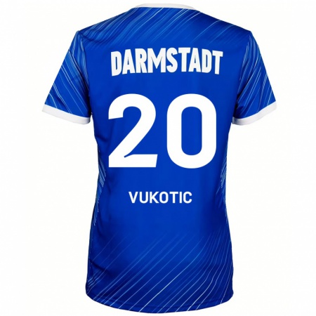 Kandiny Homme Maillot Aleksandar Vukotic #20 Bleu Blanc Tenues Domicile 2024/25 T-Shirt