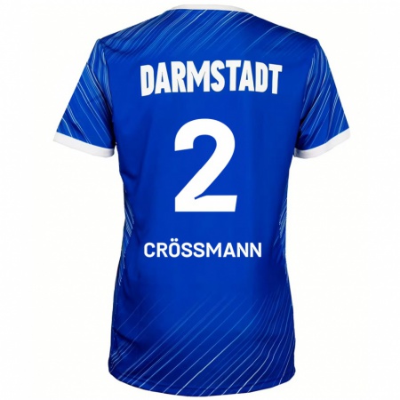 Kandiny Homme Maillot Elias Crößmann #2 Bleu Blanc Tenues Domicile 2024/25 T-Shirt