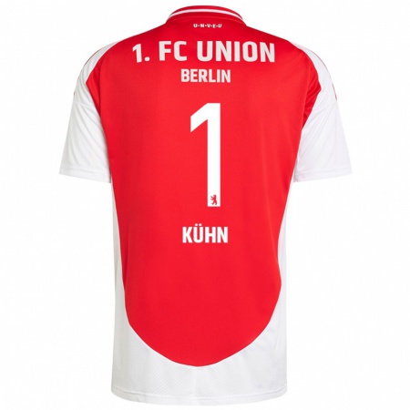 Kandiny Homme Maillot Samuel Kühn #1 Rouge Blanc Tenues Domicile 2024/25 T-Shirt