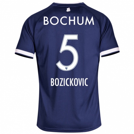 Kandiny Homme Maillot Niko Bozickovic #5 Bleu Foncé Tenues Domicile 2024/25 T-Shirt