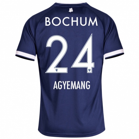 Kandiny Homme Maillot Donovan Agyemang #24 Bleu Foncé Tenues Domicile 2024/25 T-Shirt