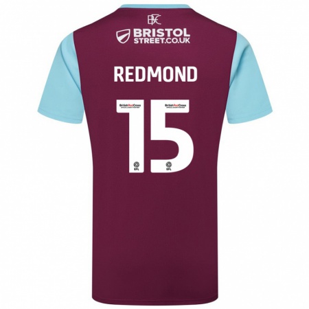 Kandiny Homme Maillot Nathan Redmond #15 Bordeaux Bleu Ciel Tenues Domicile 2024/25 T-Shirt