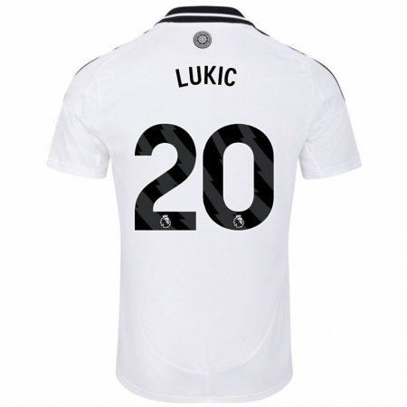 Kandiny Homme Maillot Saša Lukić #20 Blanc Tenues Domicile 2024/25 T-Shirt