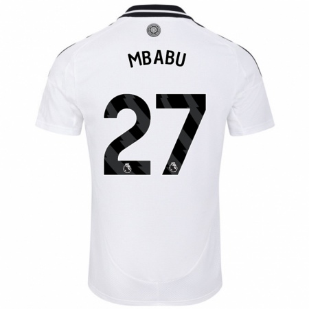 Kandiny Homme Maillot Kevin Mbabu #27 Blanc Tenues Domicile 2024/25 T-Shirt