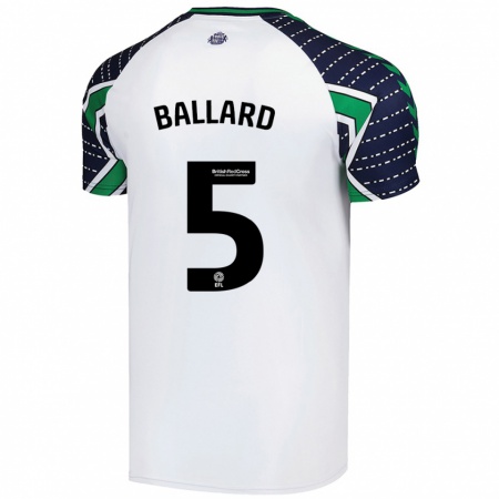 Kandiny Homme Maillot Daniel Ballard #5 Blanc Tenues Extérieur 2024/25 T-Shirt