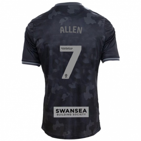 Kandiny Homme Maillot Joe Allen #7 Noir Tenues Extérieur 2024/25 T-Shirt