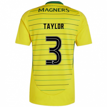 Kandiny Homme Maillot Greg Taylor #3 Jaune Tenues Extérieur 2024/25 T-Shirt