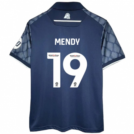 Kandiny Homme Maillot Jacob Mendy #19 Noir Tenues Extérieur 2024/25 T-Shirt