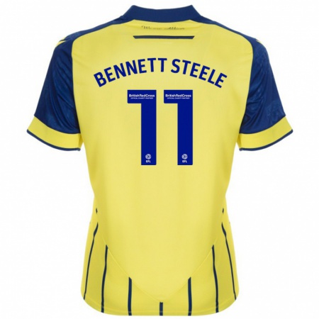 Kandiny Homme Maillot Lizzie Bennett-Steele #11 Jaune Bleu Tenues Extérieur 2024/25 T-Shirt