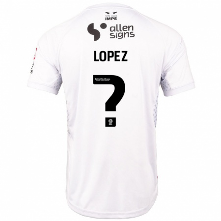 Kandiny Homme Maillot Jersey Lopez #0 Rouge Blanc Tenues Extérieur 2024/25 T-Shirt