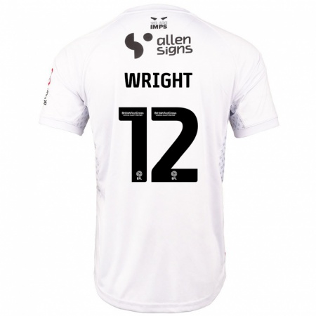 Kandiny Homme Maillot Jordan Wright #12 Rouge Blanc Tenues Extérieur 2024/25 T-Shirt