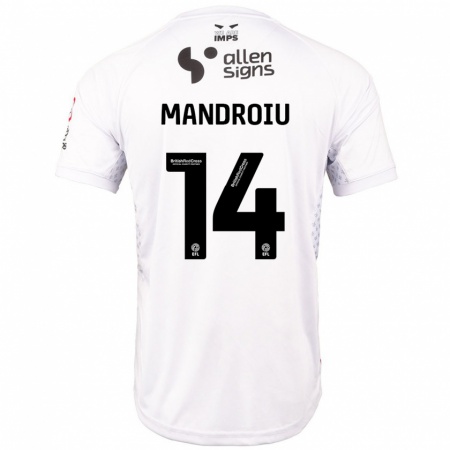 Kandiny Homme Maillot Daniel Mandroiu #14 Rouge Blanc Tenues Extérieur 2024/25 T-Shirt