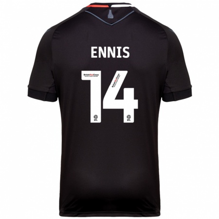 Kandiny Homme Maillot Niall Ennis #14 Noir Tenues Extérieur 2024/25 T-Shirt