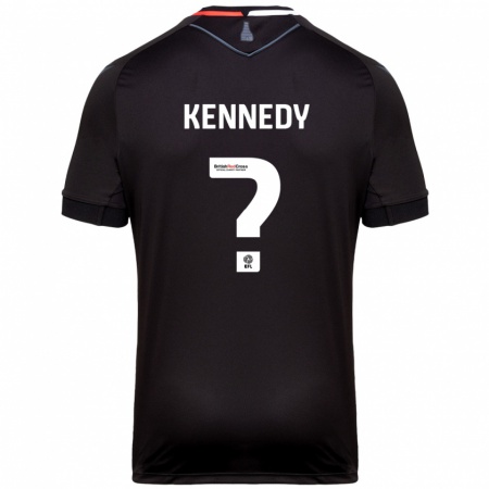 Kandiny Homme Maillot Dan Kennedy #0 Noir Tenues Extérieur 2024/25 T-Shirt