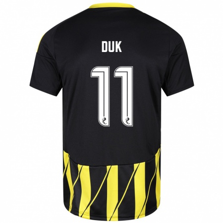 Kandiny Homme Maillot Duk #11 Noir Jaune Tenues Extérieur 2024/25 T-Shirt