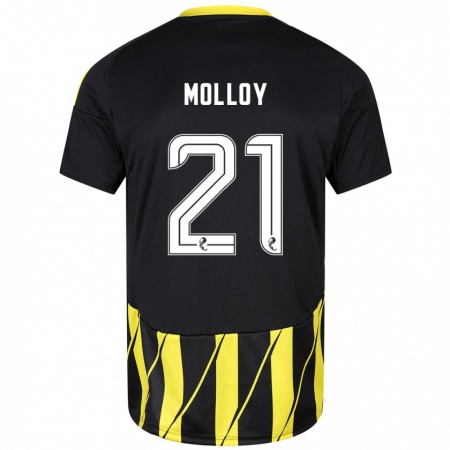 Kandiny Homme Maillot Gavin Molloy #21 Noir Jaune Tenues Extérieur 2024/25 T-Shirt