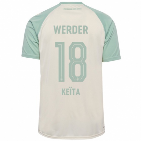 Kandiny Homme Maillot Naby Keïta #18 Blanc Cassé Vert Clair Tenues Extérieur 2024/25 T-Shirt