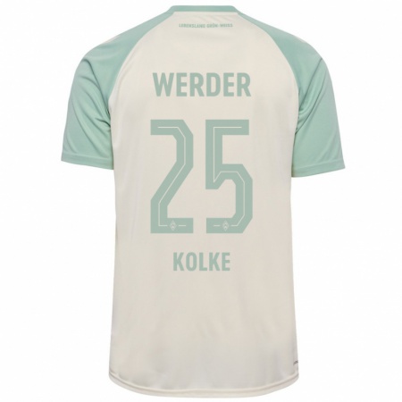 Kandiny Homme Maillot Markus Kolke #25 Blanc Cassé Vert Clair Tenues Extérieur 2024/25 T-Shirt