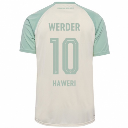 Kandiny Homme Maillot Adrian Haweri #10 Blanc Cassé Vert Clair Tenues Extérieur 2024/25 T-Shirt