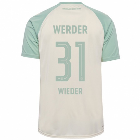 Kandiny Homme Maillot Verena Wieder #31 Blanc Cassé Vert Clair Tenues Extérieur 2024/25 T-Shirt