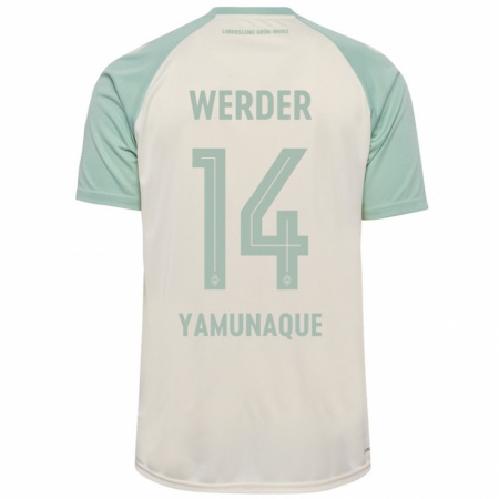 Kandiny Homme Maillot Rafael Pascual Ramirez Yamunaque #14 Blanc Cassé Vert Clair Tenues Extérieur 2024/25 T-Shirt