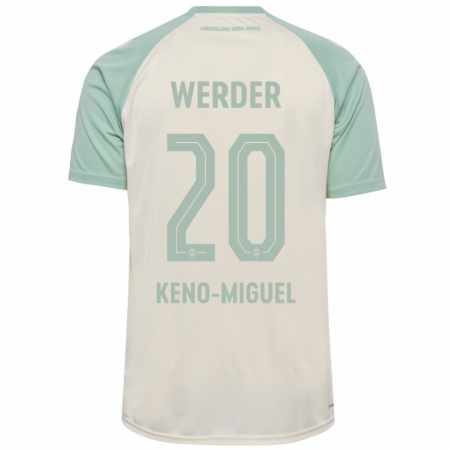 Kandiny Homme Maillot Keno-Miguel Meyer #20 Blanc Cassé Vert Clair Tenues Extérieur 2024/25 T-Shirt