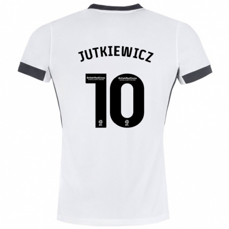 Kandiny Homme Maillot Lukas Jutkiewicz #10 Blanc Noir Tenues Extérieur 2024/25 T-Shirt