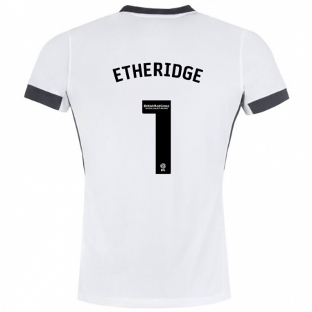 Kandiny Homme Maillot Neil Etheridge #1 Blanc Noir Tenues Extérieur 2024/25 T-Shirt