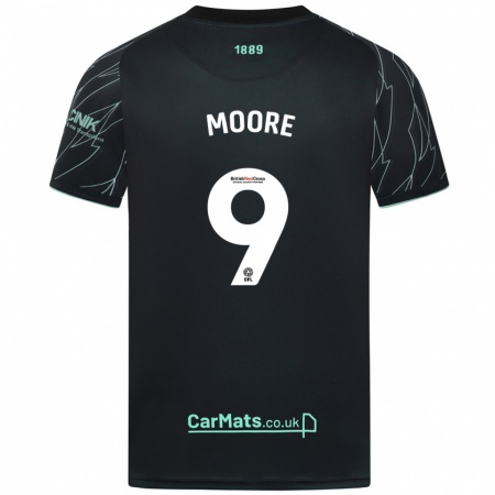 Kandiny Homme Maillot Kieffer Moore #9 Noir Vert Tenues Extérieur 2024/25 T-Shirt