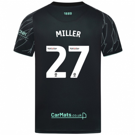 Kandiny Homme Maillot Lara Miller #27 Noir Vert Tenues Extérieur 2024/25 T-Shirt