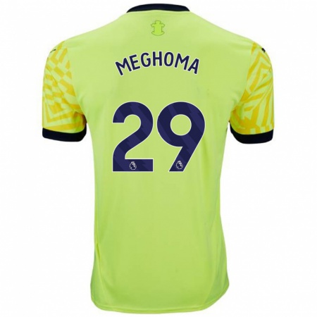 Kandiny Homme Maillot Jayden Meghoma #29 Jaune Tenues Extérieur 2024/25 T-Shirt