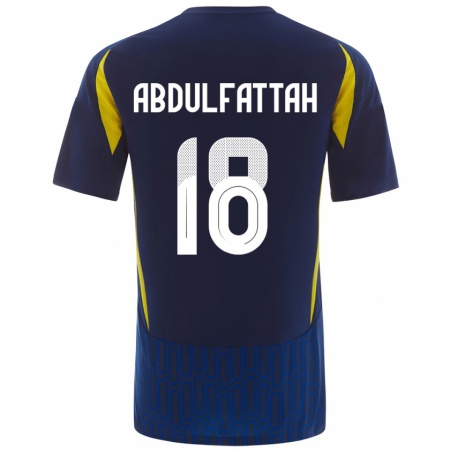 Kandiny Homme Maillot Abdulfattah Adam #18 Bleu Jaune Tenues Extérieur 2024/25 T-Shirt