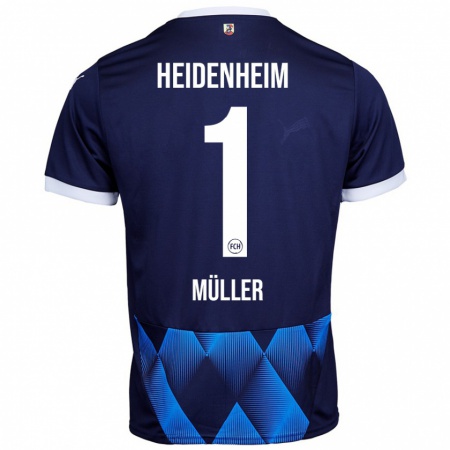 Kandiny Homme Maillot Kevin Müller #1 Bleu Marine Foncé Tenues Extérieur 2024/25 T-Shirt