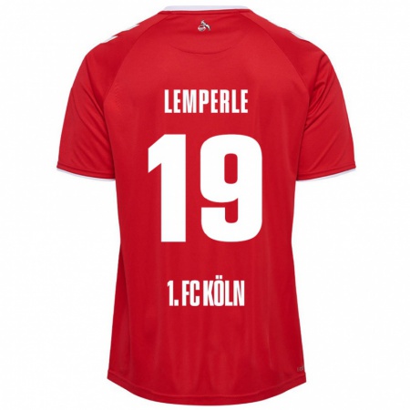 Kandiny Homme Maillot Tim Lemperle #19 Rouge Blanc Tenues Extérieur 2024/25 T-Shirt