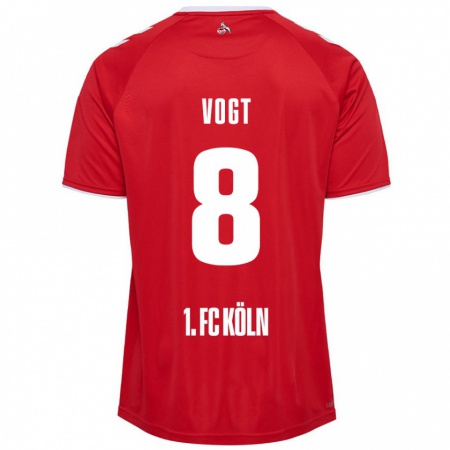 Kandiny Homme Maillot Laura Vogt #8 Rouge Blanc Tenues Extérieur 2024/25 T-Shirt