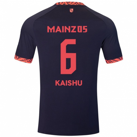 Kandiny Homme Maillot Kaishu Sano #6 Bleu Corail Rouge Tenues Extérieur 2024/25 T-Shirt