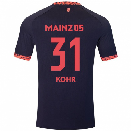 Kandiny Homme Maillot Dominik Kohr #31 Bleu Corail Rouge Tenues Extérieur 2024/25 T-Shirt