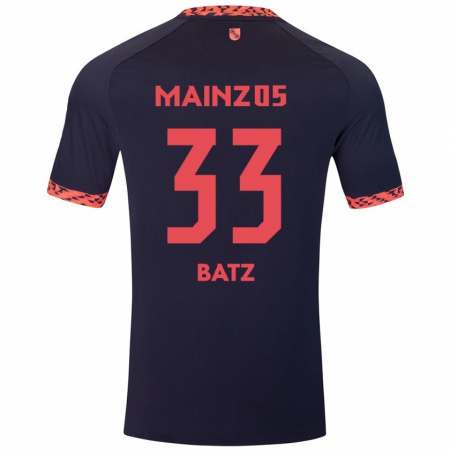 Kandiny Homme Maillot Daniel Batz #33 Bleu Corail Rouge Tenues Extérieur 2024/25 T-Shirt