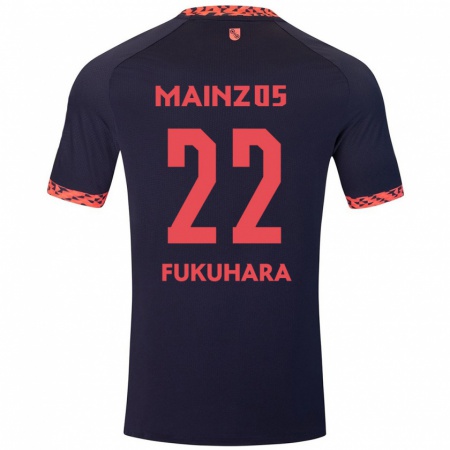 Kandiny Homme Maillot Yuuka Fukuhara #22 Bleu Corail Rouge Tenues Extérieur 2024/25 T-Shirt