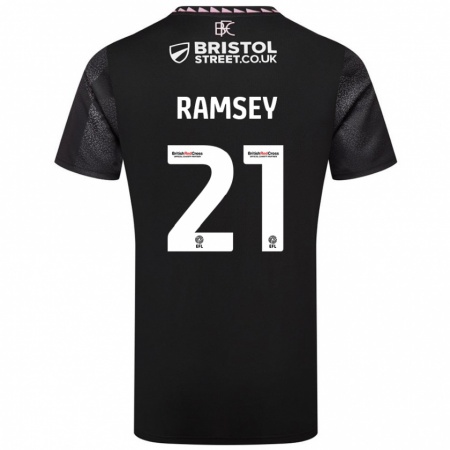 Kandiny Homme Maillot Aaron Ramsey #21 Noir Tenues Extérieur 2024/25 T-Shirt