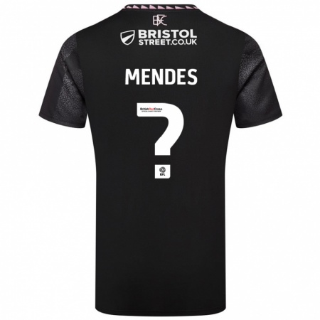 Kandiny Homme Maillot João Mendes #0 Noir Tenues Extérieur 2024/25 T-Shirt